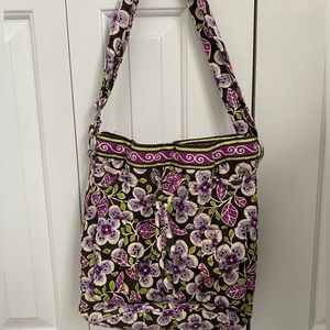 Vera Bradley Plum Petals Drawstring Crossbody Bag